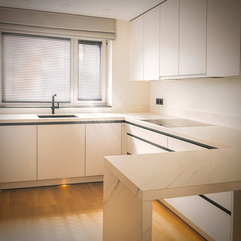 Valmis monokoromne köök detailvaatega